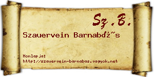 Szauervein Barnabás névjegykártya